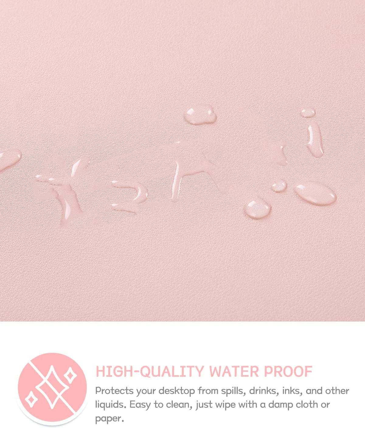 Schreibtischunterlage, wasserdichtes PVC-Mauspad, Leder-Schreibtisch-Schutzhülle, rosa, für große Computer, Mädchen, Laptop, rutschfeste Gaming-Tastaturmatten