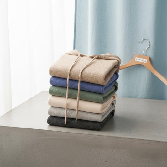 Herren-Pullover aus 100 % Merinowolle – Premium Strick-Hoodie für Herbst & Winter - NVTS Solutions