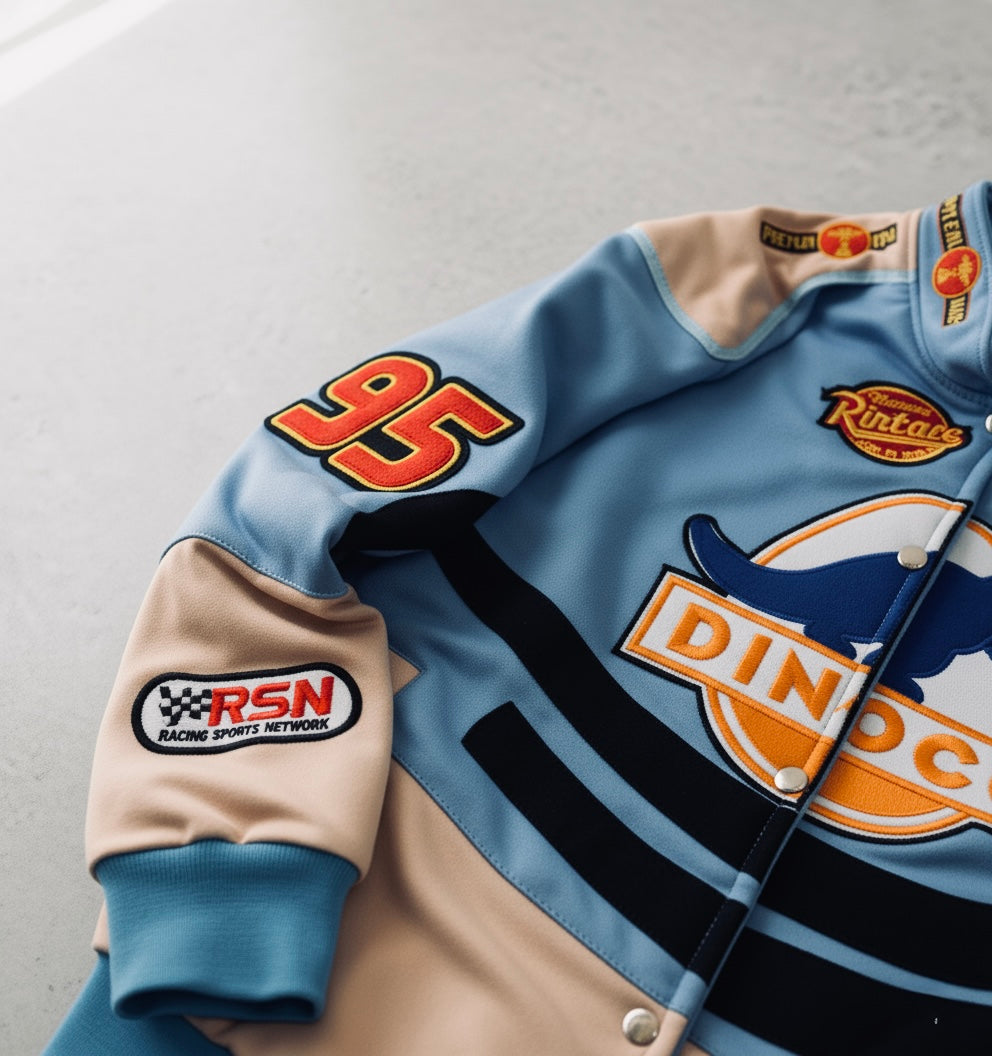 Harajuku Dinosaurier Jacke – Oversize Streetwear mit hochwertiger Stickerei & Baseball-Design - NVTS Solutions