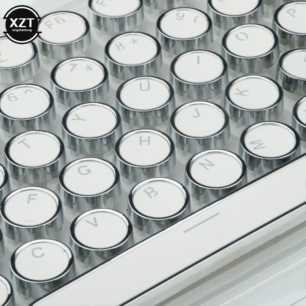 Runde mechanische Tastenkappen, Ersatz für 104-Tasten, ergonomische Retro-Tastaturkappen für Cherry MX Gaming-Tastatur mit RGB-Hintergrundbeleuchtung