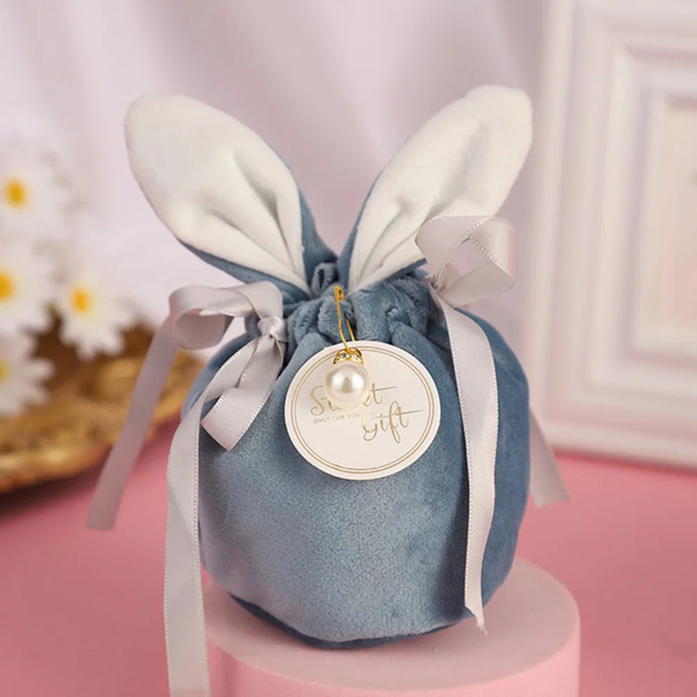 Ostern Cute Bunny Geschenk Verpackung Taschen Samt Valentinstag Kaninchen Schokolade Candy Taschen Hochzeit Geburtstag Party Schmuck Organizer