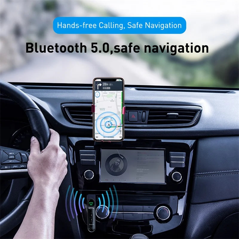 Baseus Aux Auto Wireless Audio Empfänger Auto Bluetooth-kompatibel 5,0 Auto Kit Adapter Freisprecheinrichtung Lautsprecher Mit Mikrofon