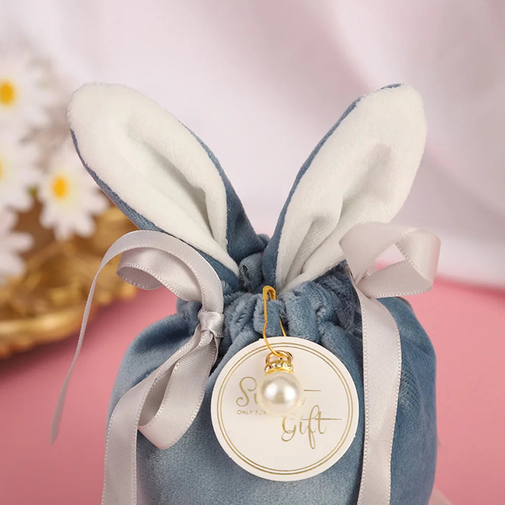 Ostern Cute Bunny Geschenk Verpackung Taschen Samt Valentinstag Kaninchen Schokolade Candy Taschen Hochzeit Geburtstag Party Schmuck Organizer