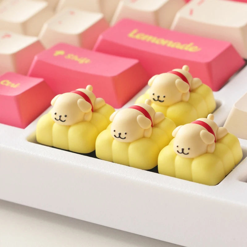 Malteser Hund Tastenkappe aus Kunstharz, niedlich, 3D-handgefertigt, personalisierbar, Kawaii-Handwerker-Tastenkappe für mechanische Tastatur, Gaming-Zubehör