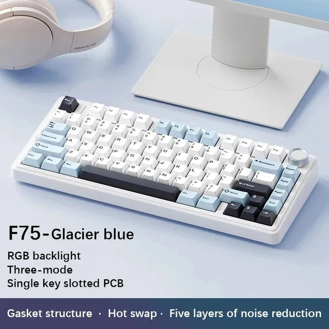 Aula f75 2,4g drahtlose/Bluetooth/kabel gebundene Gaming mechanische Tastatur RGB angepasst Layout OEM Profil Dichtung struktur