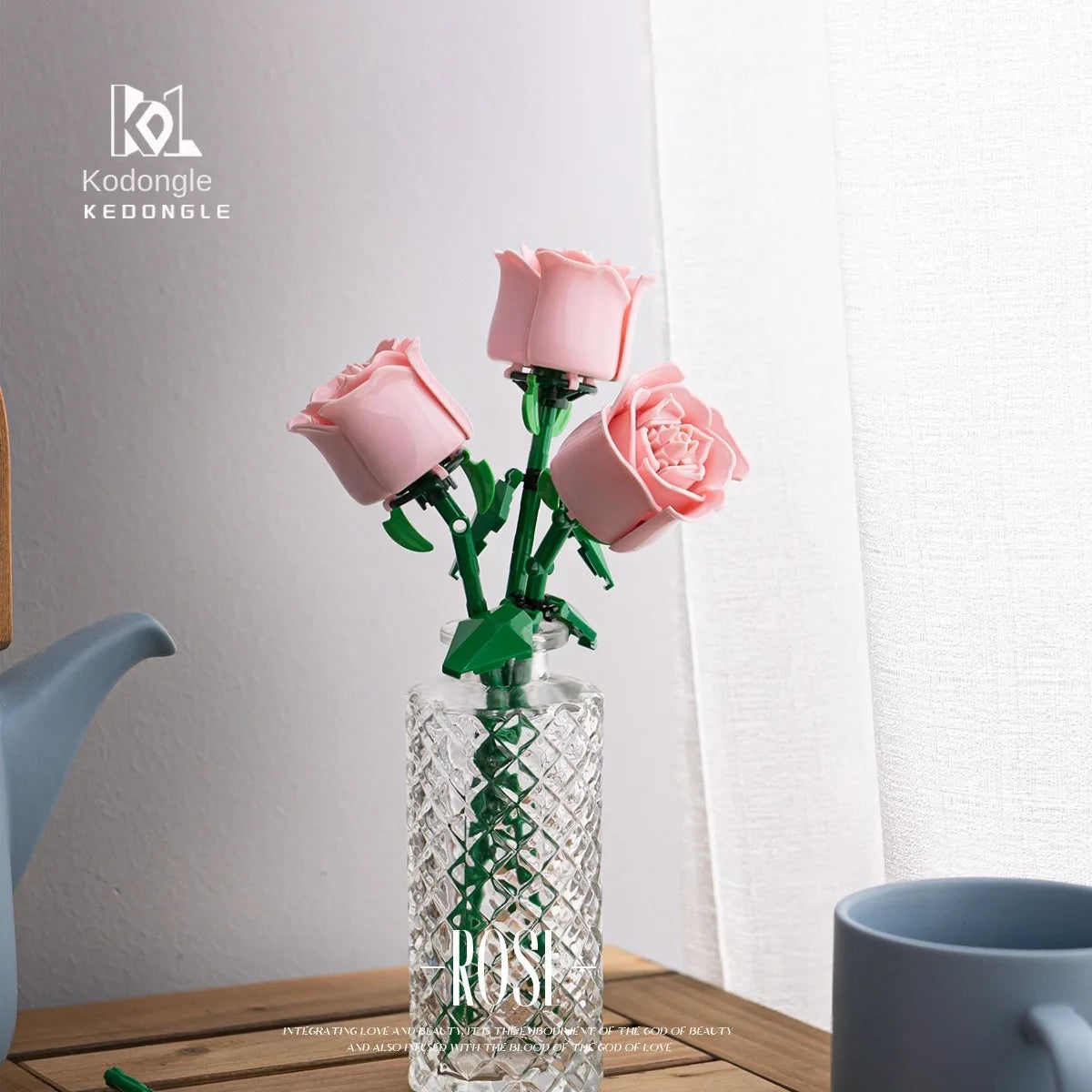 Valentinstag Rose Bausteine unsterblicher Blumenstrauß Puzzle Puzzleteile Spielzeug Spielzeug Geschenk Dekorationen