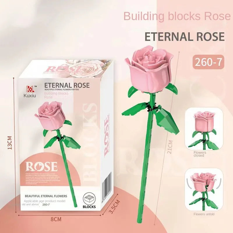 Valentinstag Rose Bausteine unsterblicher Blumenstrauß Puzzle Puzzleteile Spielzeug Spielzeug Geschenk Dekorationen