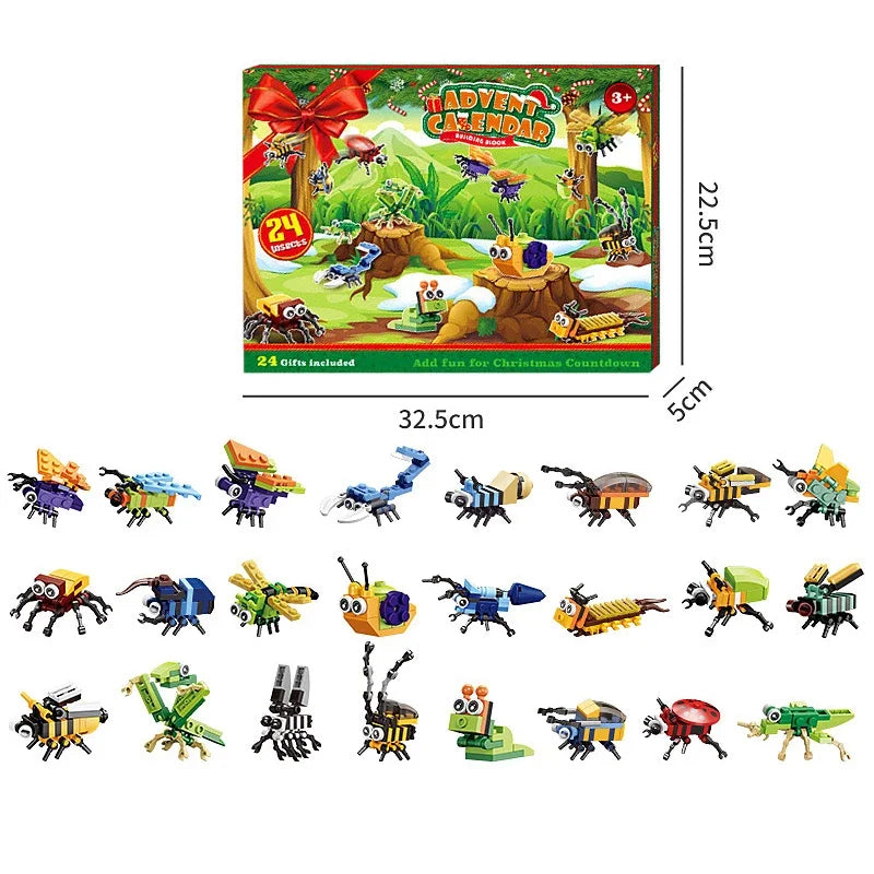Weihnachten Adventskalender Geschenkbox DIY Weihnachtszug Jesus Ziegel Spielzeug 24 Tage Countdown Kalender Box Überraschung Weihnachtsgeschenk