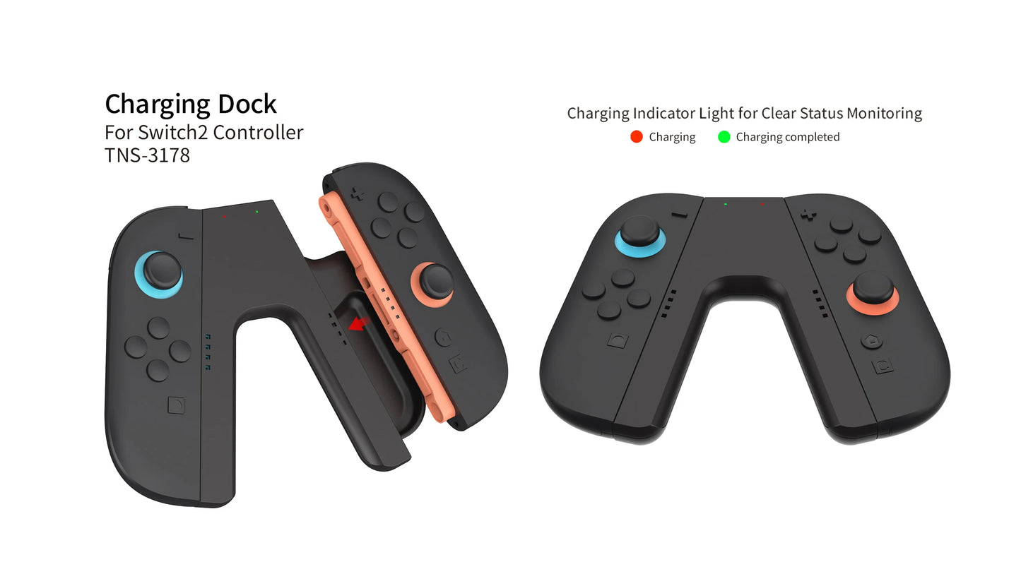 Ladegriff für NS Switch 2 Joy-Con Controller, tragbarer Griff, Ladestation für NS Switch 2 Gaming-Zubehör