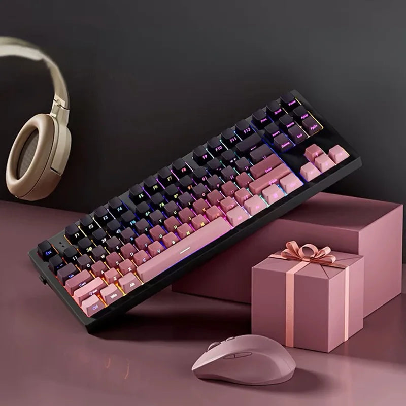 Farbverlaufs-Tastenkappen, seitlich bedruckt, glänzend durch PBT Double Shot, OEM-Profil für MX-Switches, Gaming-Tastatur, 130 + Tastenkappen