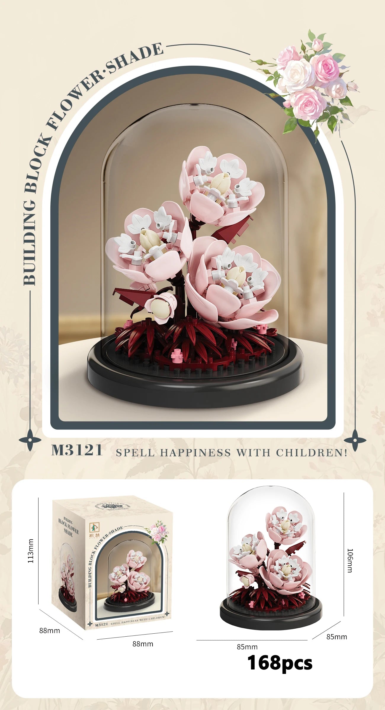 Klemmbaustein Blumen