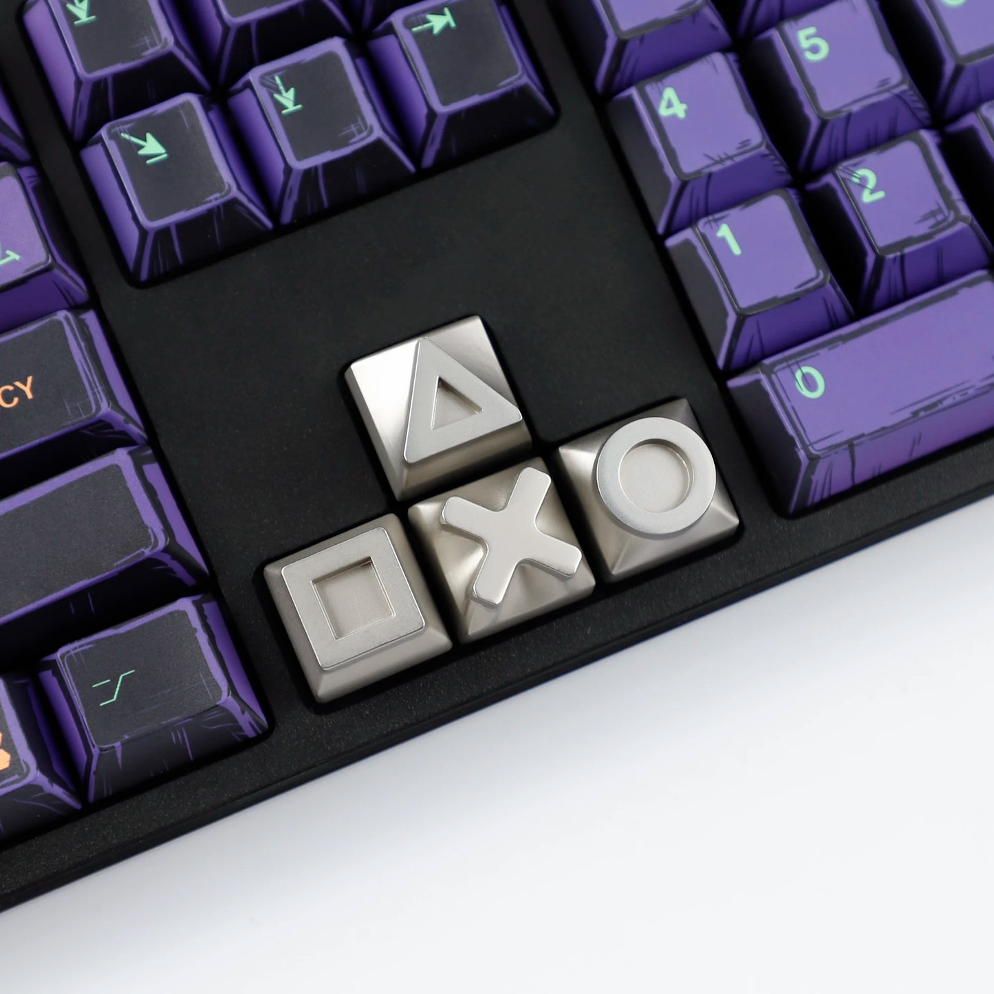 YMDK Metall-Spielekonsolen-Tastenkappen, Pfeiltasten, 4 Stück, individuelle mechanische Tastaturkappen, Legierung, Gaming-Tastenkappen, Persönlichkeit, Stressabbau