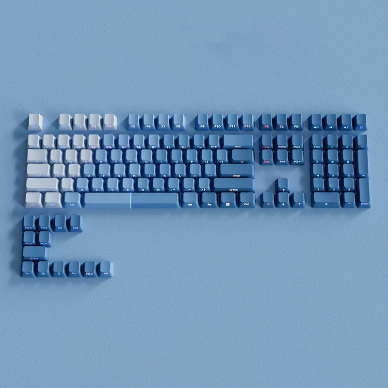 135 Tasten Double Shot Shine Through Tastenkappen Erdbeerrosa Seitendruck PBT Tastenkappen Kirschprofil für MX Switches Gaming-Tastatur