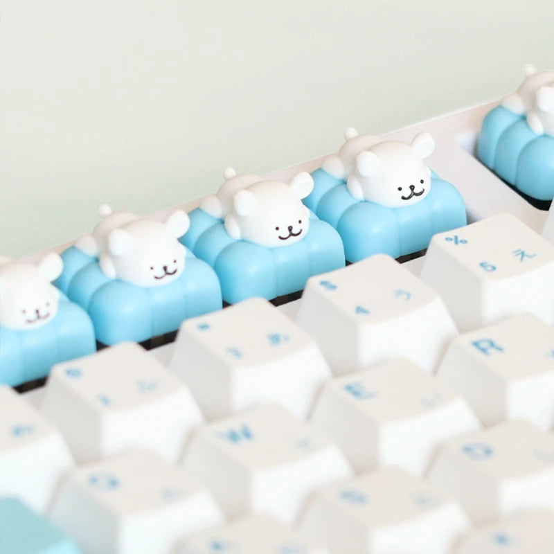 Malteser Hund Tastenkappe aus Kunstharz, niedlich, 3D-handgefertigt, personalisierbar, Kawaii-Handwerker-Tastenkappe für mechanische Tastatur, Gaming-Zubehör