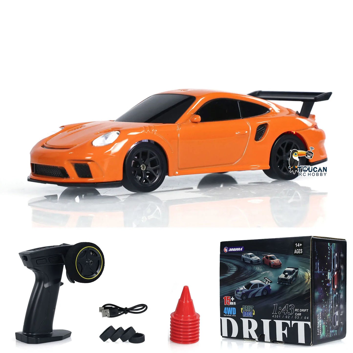TOUCAN RC Drift Car 1:43 – 4WD Mini Rennwagen mit Lichtern (Gyro optional) - NVTS Solutions