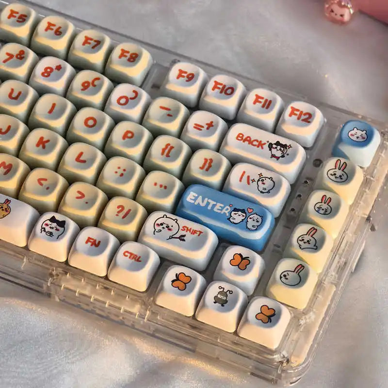 144 Tasten/Set Kohachi Tastenkappen MOA-Profil GMK PBT Niedliche Anime-Tastenkappen für mechanische Tastatur, Farbsublimation, Gaming-Tastenkappe