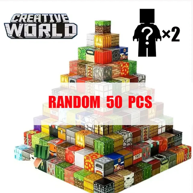 Mine World Magnetische Bausteine Magnet Ziegel Mit Figuren DIY Bau Set STEM Montessori Sinnes Spielzeug Für Kinder Geschenke