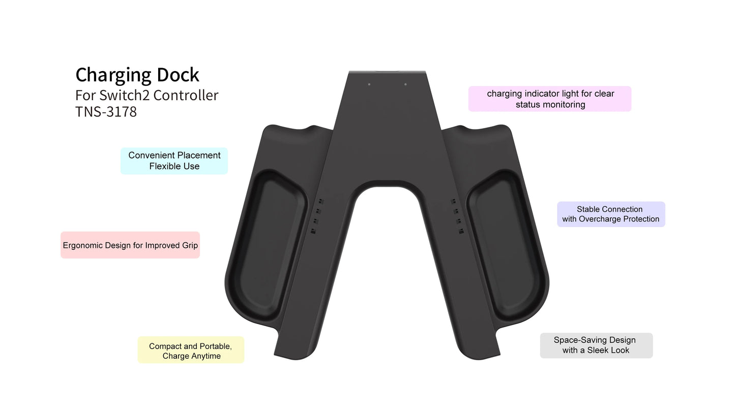 Ladegriff für NS Switch 2 Joy-Con Controller, tragbarer Griff, Ladestation für NS Switch 2 Gaming-Zubehör