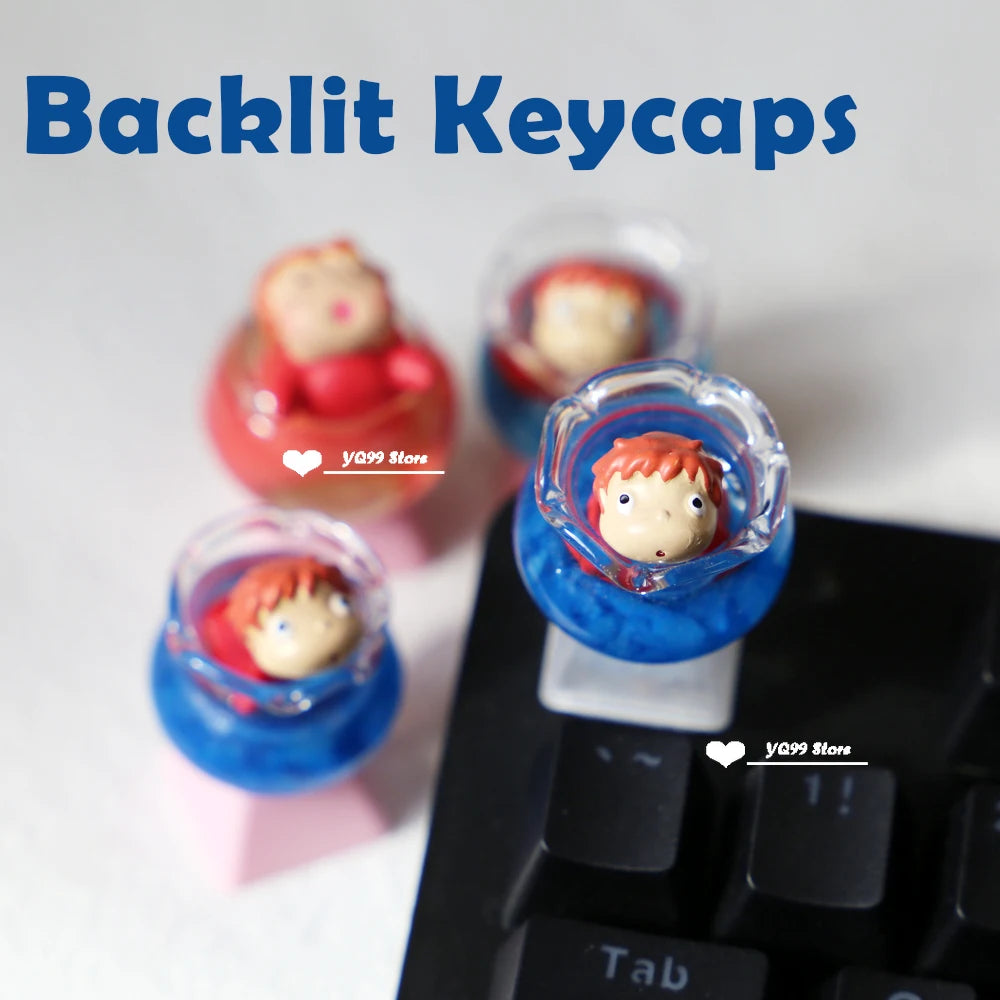 Persönlichkeit Mechanische Gaming Tastatur Tastenkappe Für Esc Cartoon Aquarium Modellierung Backlit Tastenkappen R4 Einzelne Handgemachte DIY Schlüssel Kappe
