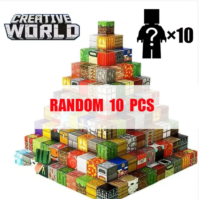 Mine World Magnetische Bausteine Magnet Ziegel Mit Figuren DIY Bau Set STEM Montessori Sinnes Spielzeug Für Kinder Geschenke