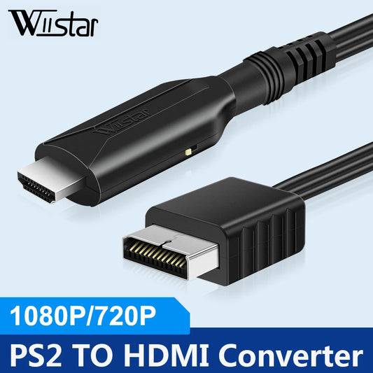 PS2-zu-HDMI-Konverter-Adapter, PS2-zu-HDMI-Kabel, PS2-zu-HDMI-Unterstützung 1080P, Verbindung eines PS2-zu-modernen Fernsehs mit HDMI