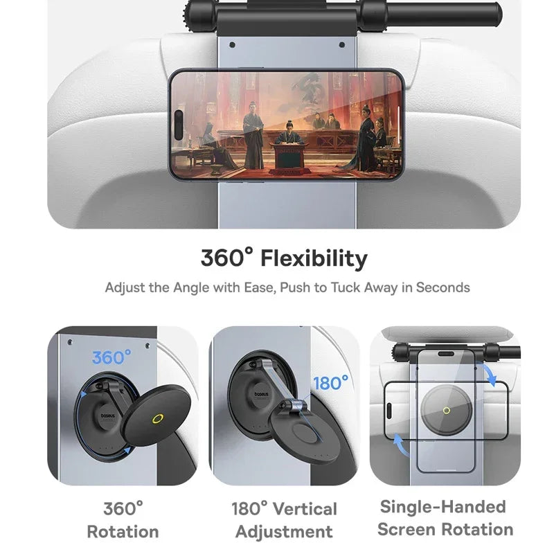 Baseus faltbares Auto-Rücksitz-Tablett, Laptop-Schreibtisch, Fahrzeug, Tisch, Kopfstützenhalterung, Auto-Tasse, Telefonhalter für Lebensmittel, Schreiben, Arbeiten, Kinder