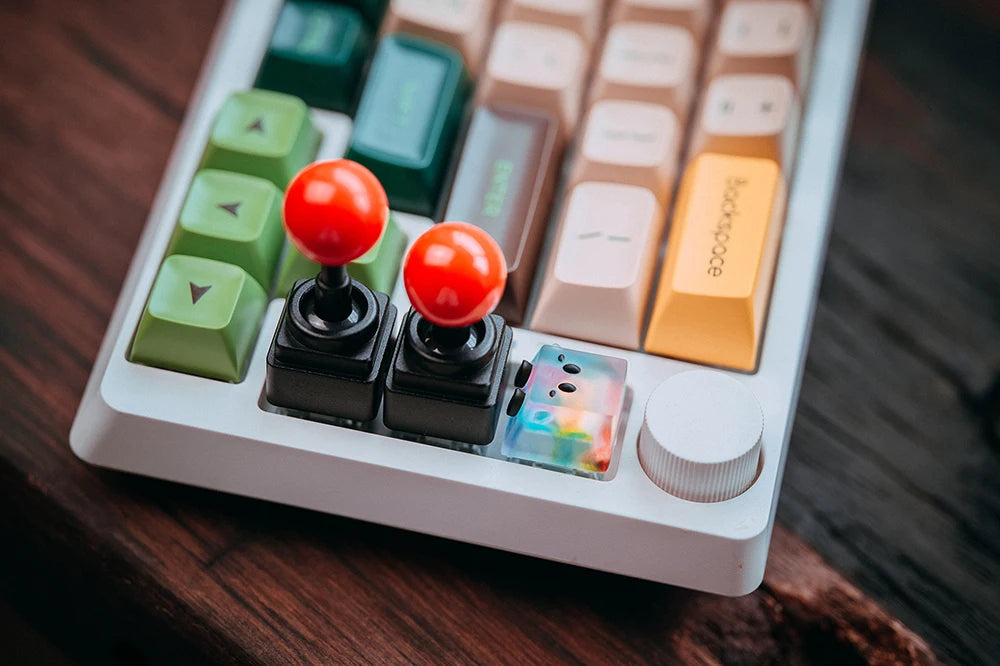 Retro Lucky Joystick Keycap Esc Artisan Keycap CNC Basis für MX-Schalter für Gaming mechanische Tastatur schwarz silber blau rosa