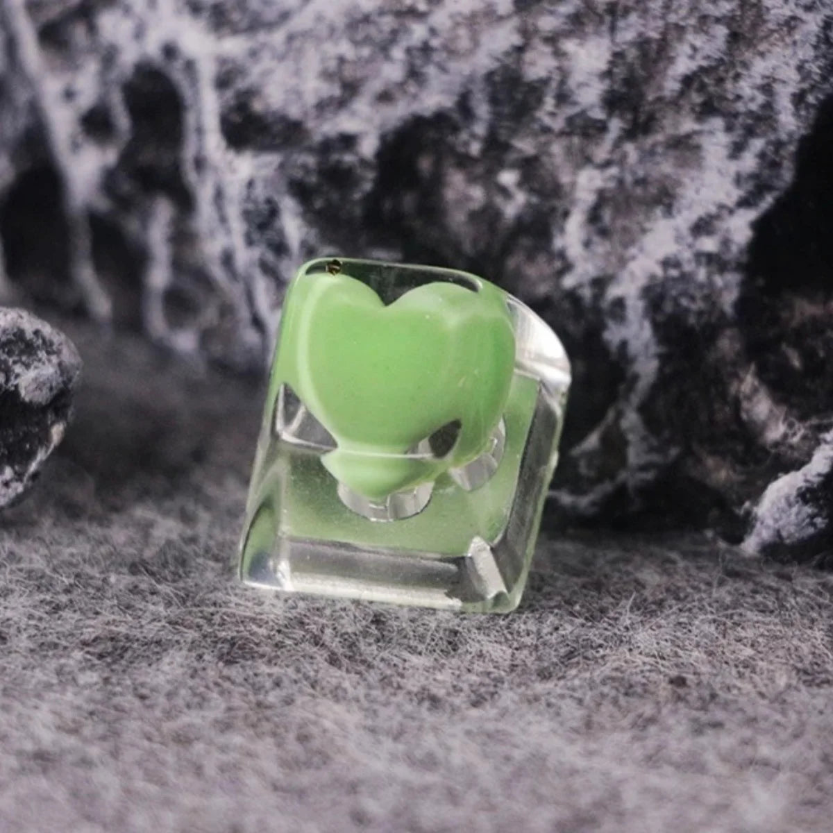 Niedliche Liebesherz-Tastenkappen aus Kunstharz für Cherry MX Switch mechanische Gaming-Tastatur, handgefertigte Neuheit, manuelle Tastenkappe