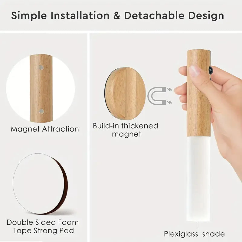 Smart Motion Sensor Nachtlicht LED wiederaufladbare magnetische Wandleuchte tragbar für Flur Schlafzimmer Treppen Badezimmer Schränke Dekor