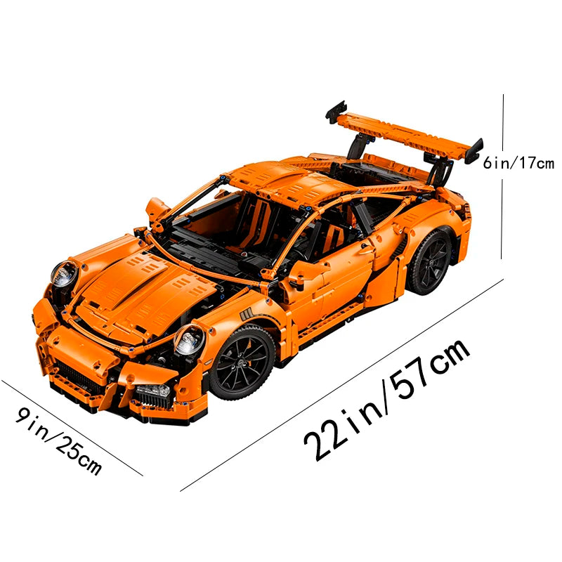 MOC Technik Supersportwagen GT3 RS-Stil  – 2704 Teile Modellauto - NVTS Solutions