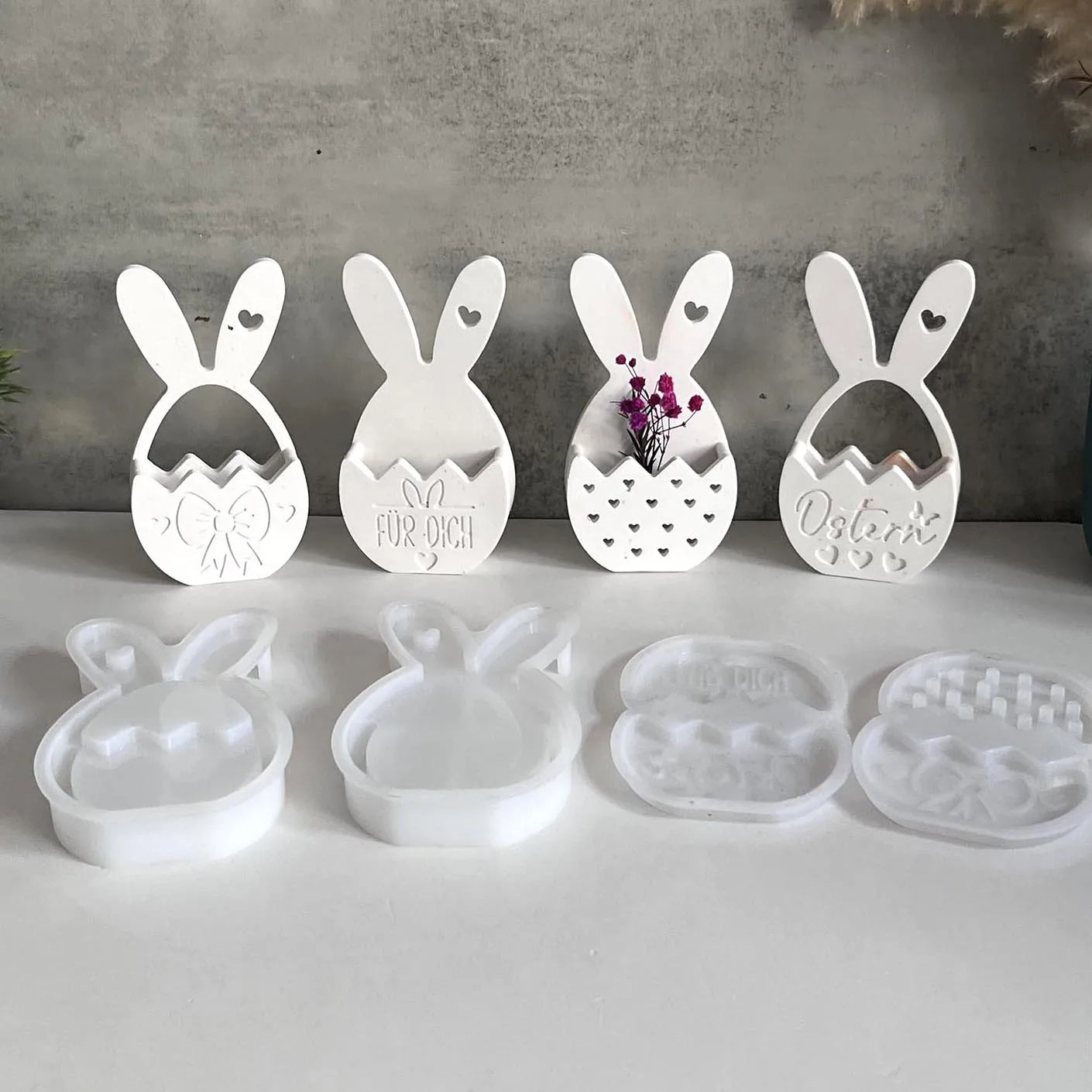 Osterhase Ei Blumenkorb Silikonform DIY Wandbehang Anhänger, Harz/Glaster Gießen Dekor Urlaub Zuhause Bastelbedarf