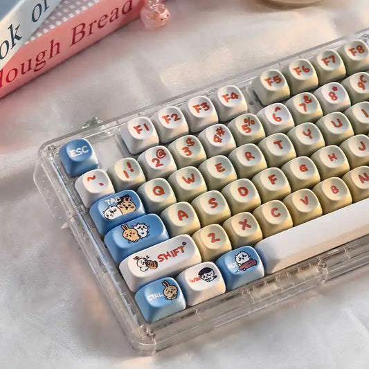 144 Tasten/Set Kohachi Tastenkappen MOA-Profil GMK PBT Niedliche Anime-Tastenkappen für mechanische Tastatur, Farbsublimation, Gaming-Tastenkappe