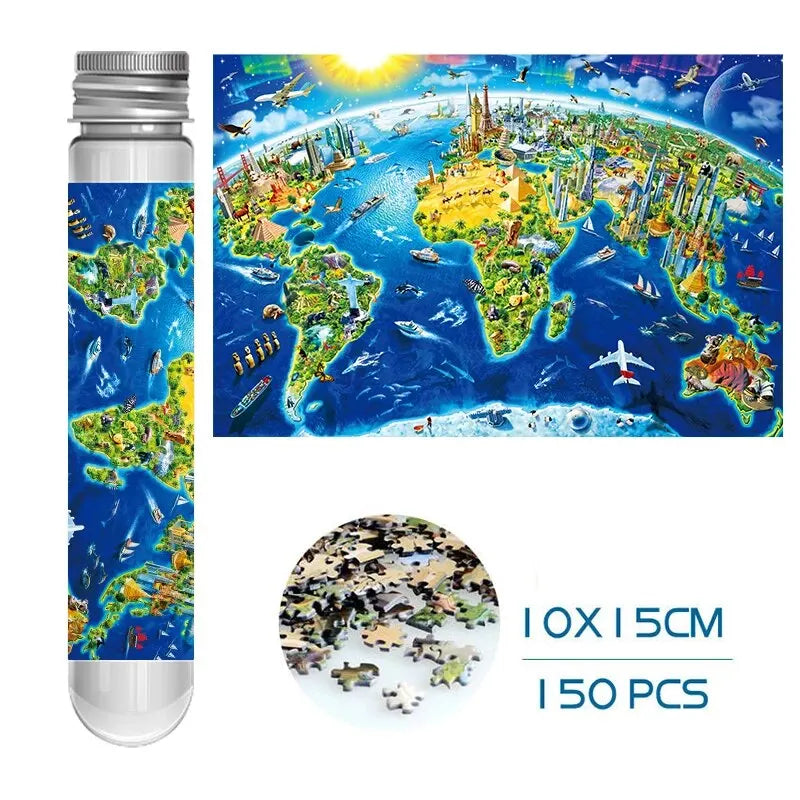 MaxRenard Puzzle Mini Teile 150 Stück Reagenzglas Lernspielzeug Familienspiel Tragbares Freizeitspielzeug
