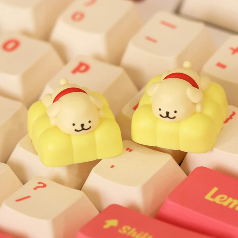 Malteser Hund Tastenkappe aus Kunstharz, niedlich, 3D-handgefertigt, personalisierbar, Kawaii-Handwerker-Tastenkappe für mechanische Tastatur, Gaming-Zubehör