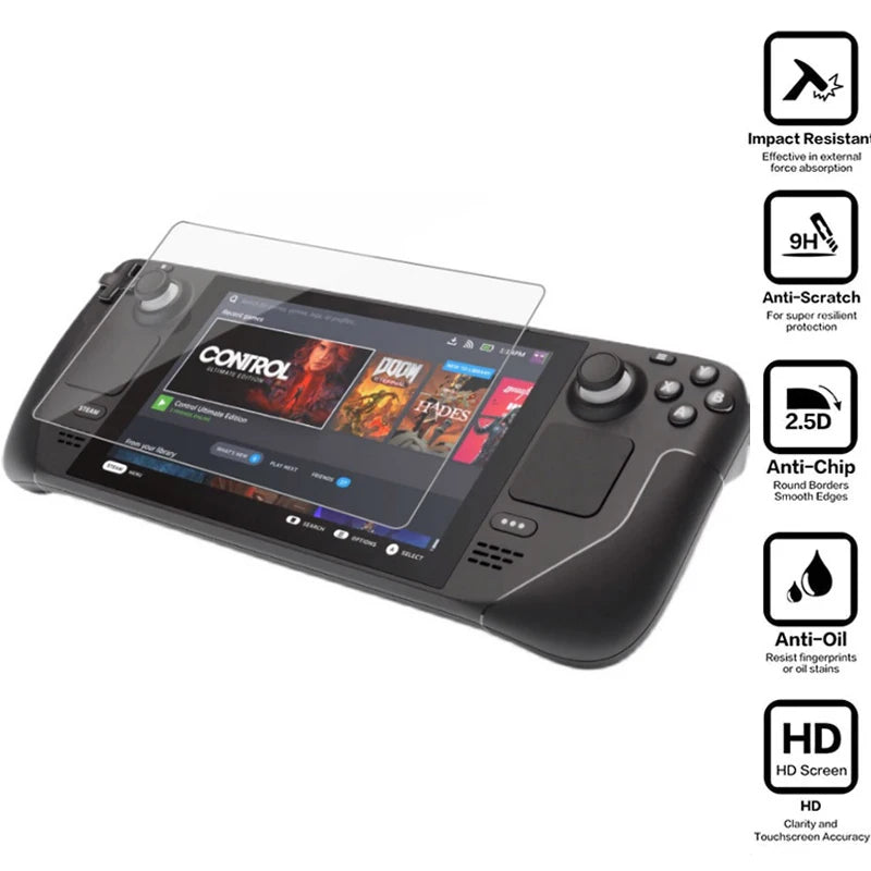 Gehärtetes Glas für Ventil Dampf deck Spiele konsole 9h Film für Dampf deck oled Bildschirm Zubehör Anti-Kratzer Dampf deck Glas