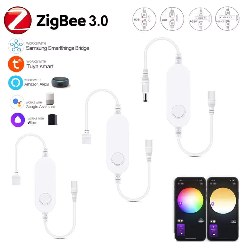 Zigbee 3.0 Smart LED Controller DC5V 12V 24V Dimmer Einfarbig CCT RGB RGBW RGBCCT LED Streifen für Tuya Alexa SmartThings 2mqtt - NVTS Solutions
