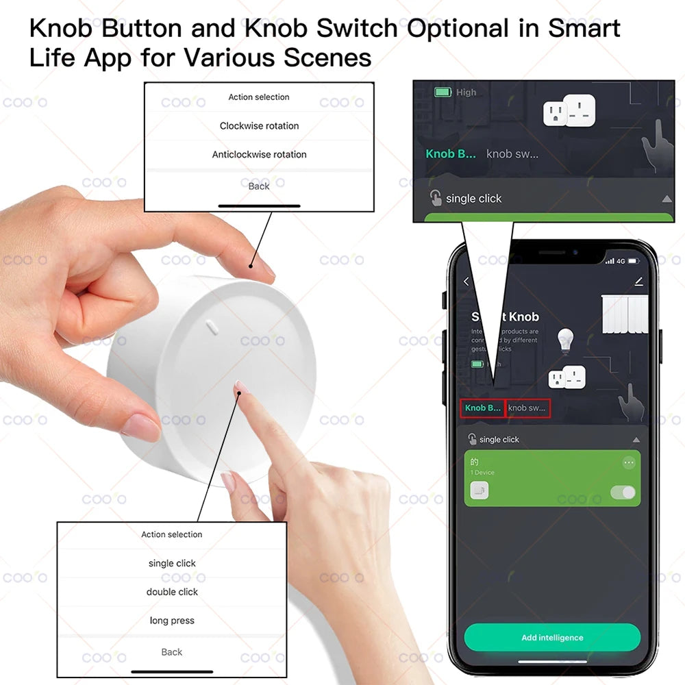 Neue Tuya ZigBee Smart Knob Schalter DIY Drahtlose Szene Taste Drehbare Dimmer Schalter Haushaltsgeräte Automatisierung Verknüpfung Remoter - NVTS Solutions