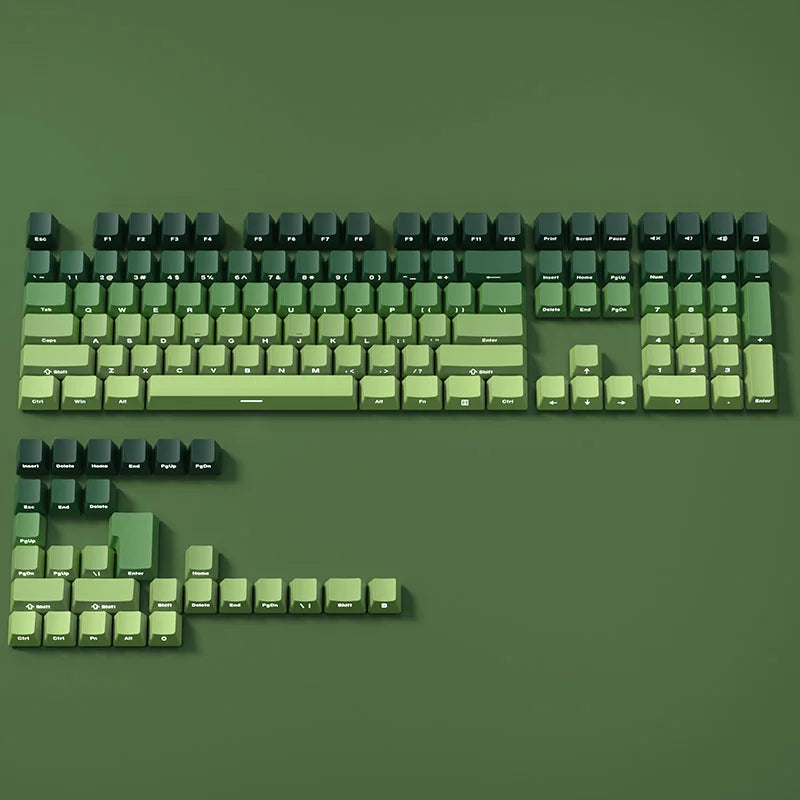 Farbverlaufs-Tastenkappen, seitlich bedruckt, glänzend durch PBT Double Shot, OEM-Profil für MX-Switches, Gaming-Tastatur, 130 + Tastenkappen