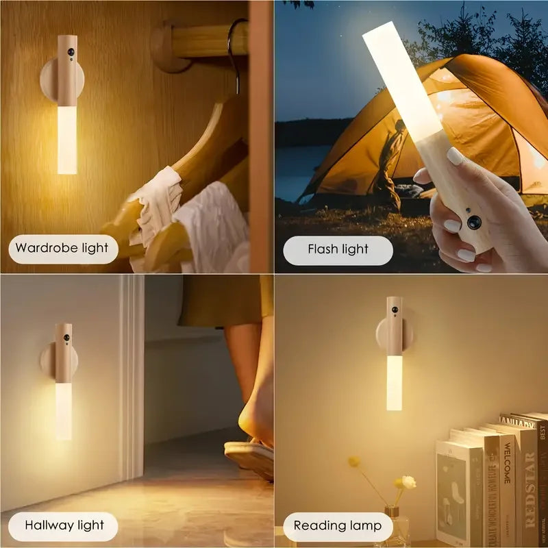 Smart Motion Sensor Nachtlicht LED wiederaufladbare magnetische Wandleuchte tragbar für Flur Schlafzimmer Treppen Badezimmer Schränke Dekor