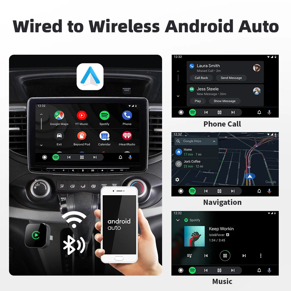 EKIY Drahtlose CarPlay Dongle Drahtlose Android Auto Adapter 2in1 Auto Intelligente Systeme AI Smart Box Für Auto Mit Wired CarPlay