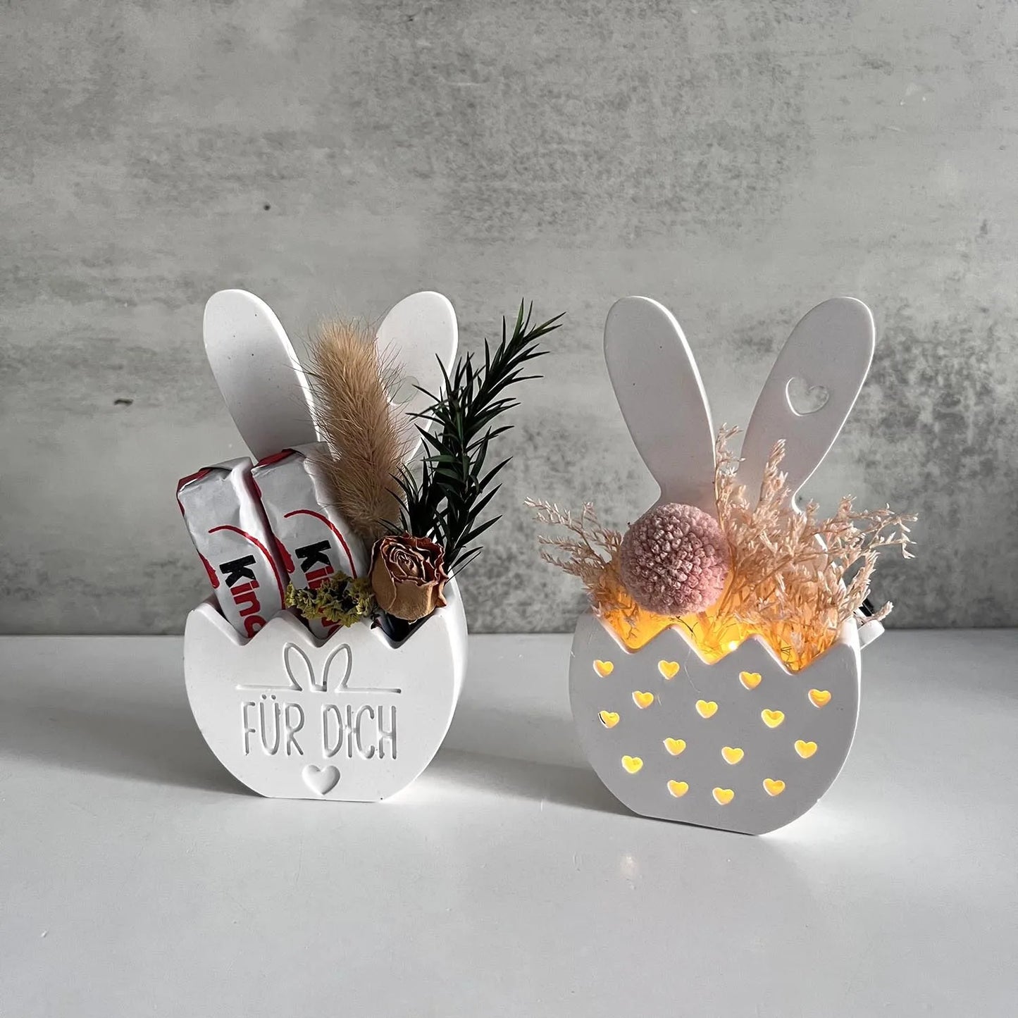 Osterhase Ei Blumenkorb Silikonform DIY Wandbehang Anhänger, Harz/Glaster Gießen Dekor Urlaub Zuhause Bastelbedarf