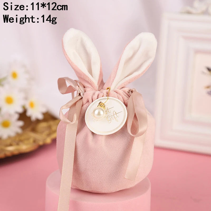 Ostern Karotte Kaninchen Taschen Niedlicher Hase Geschenkverpackung Samt Valentinstag Schokolade Süßigkeiten Taschen Hochzeit Party Schmuck Organizer