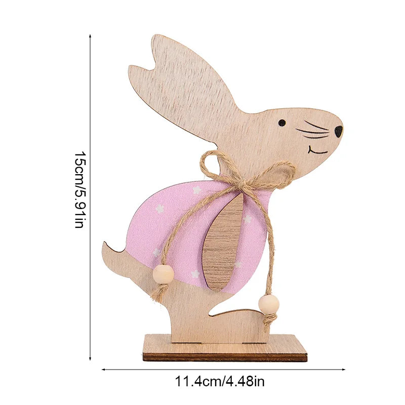 Ostern-Kaninchen-Ornament aus Holz, niedlicher stehender Hase für Frühling, Ostern, Zuhause, Tischdekoration, Party, DIY, Basteln, Kinder, Gastgeschenke, Geschenk 2025,