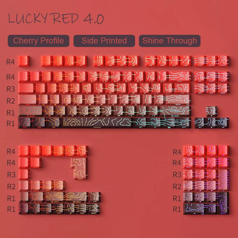 Lila Double Shot PBT-Tastenkappen mit Farbverlauf, OEM-Profil, seitlicher Druck, RGB-Hintergrundbeleuchtung, 135-Tasten für Cherry MX Switches Gaming-Tastatur