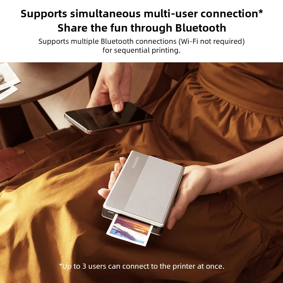Globale Version Xiaomi Mi Tragbarer Fotodrucker 1S Bluetooth 5.2 ZINK Tintenlose Technologie Drahtloses Drucken 8 Filter Mi Home
