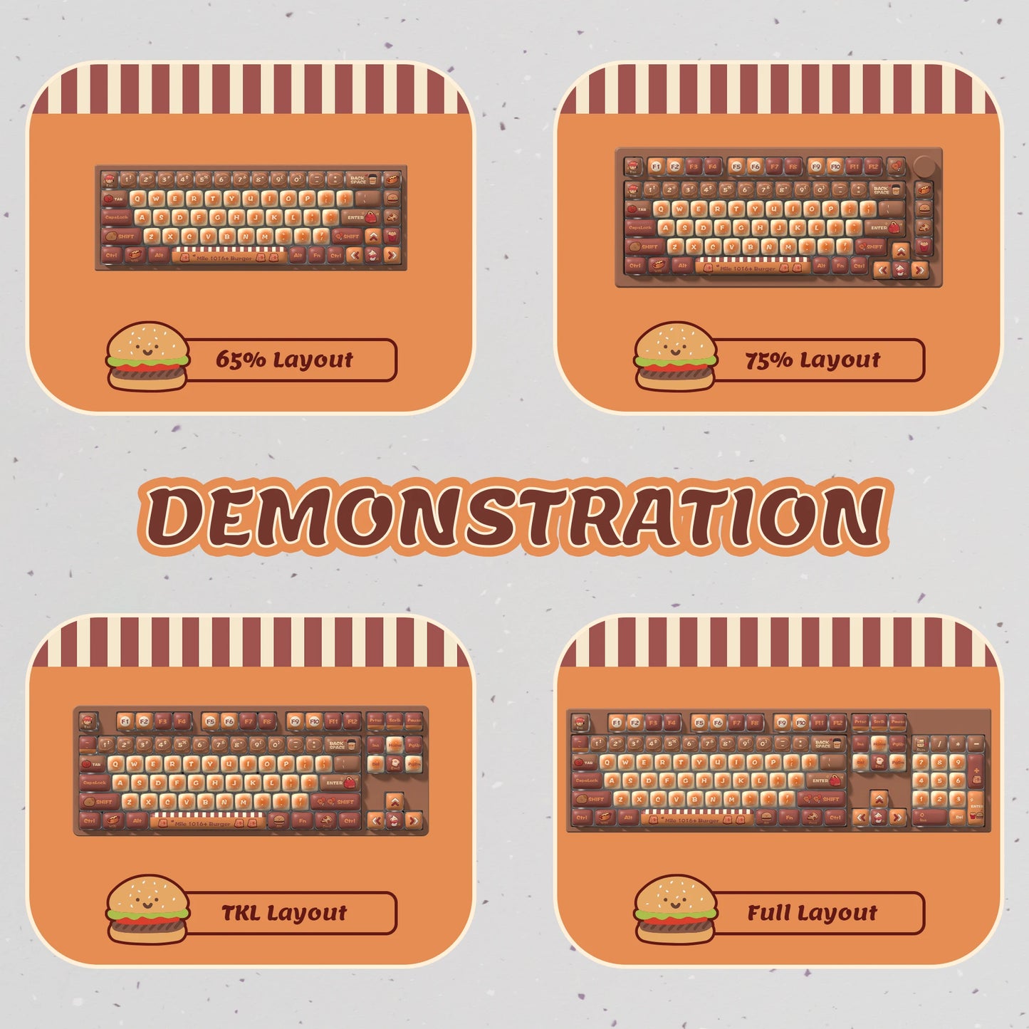 125-Tasten-MOG-Profil, fünf Seiten, Farbsublimation, PBT-Tastenkappen, individuell abgerundete, niedliche Tastenkappen für Cherry MX Switches Gaming-Tastatur