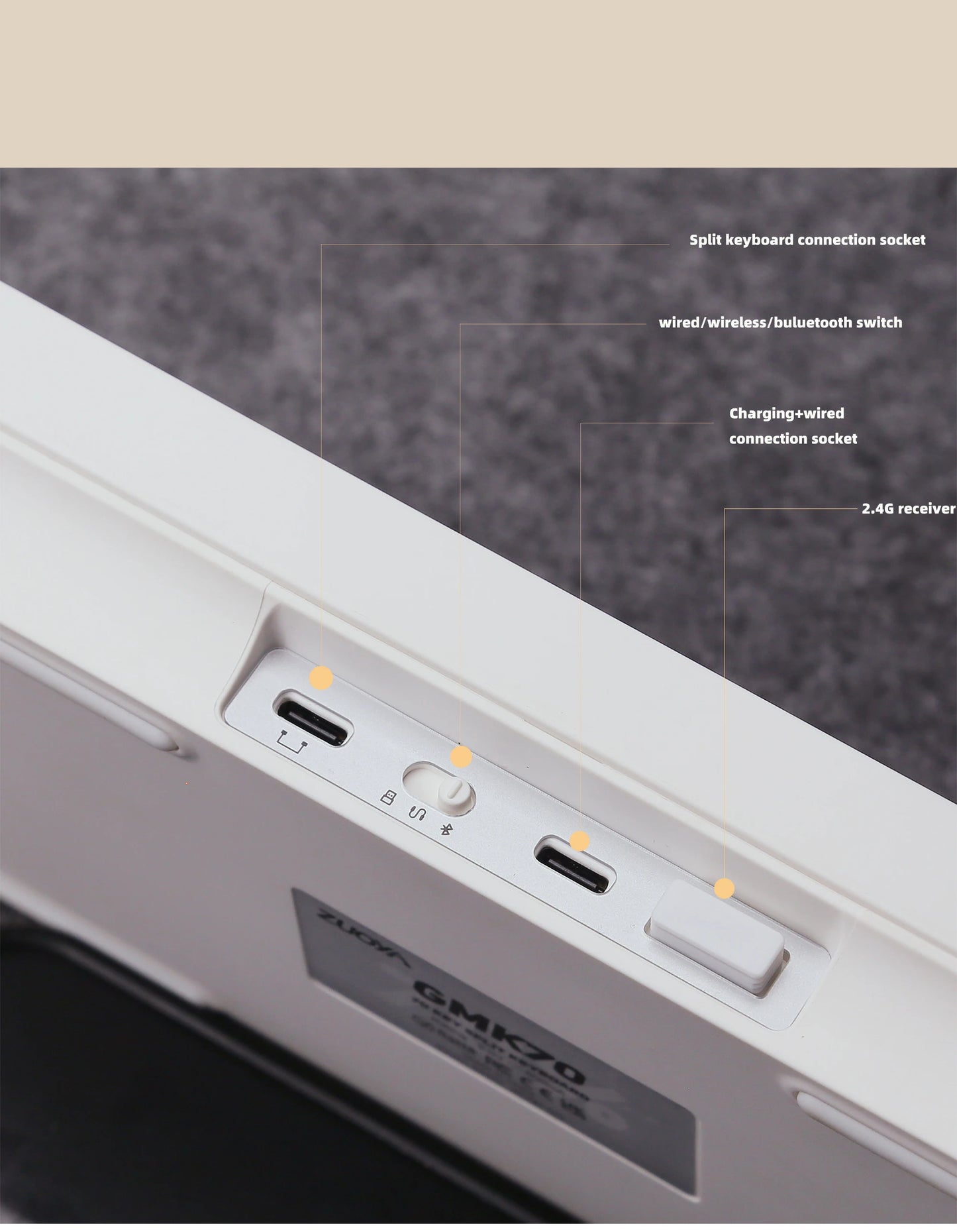 GMK70 Split-Typ, maßgeschneidertes mechanisches Gaming-Tastatur-Kit, Hot-Swap-fähige Dichtung, kundenspezifische ergonomische Tastatur, unterstützt QMK/VIA