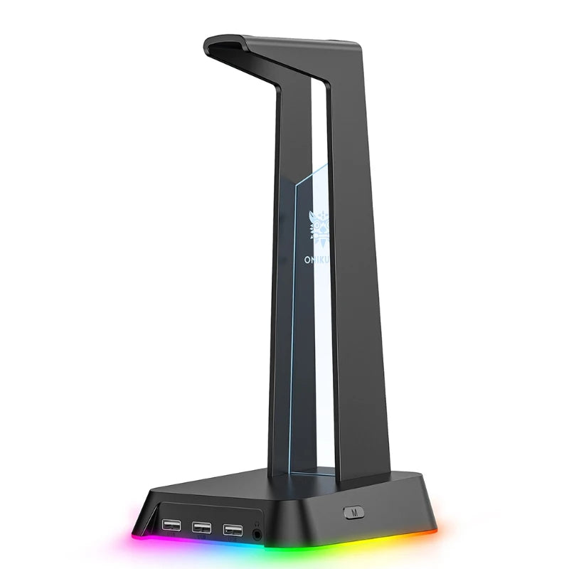 1Set Universal Headset Halter Kopf-montiert Tragbare für Desktop Tisch Spiel Kopfhörer mit 3,5mm AUX und 3 USB Ports