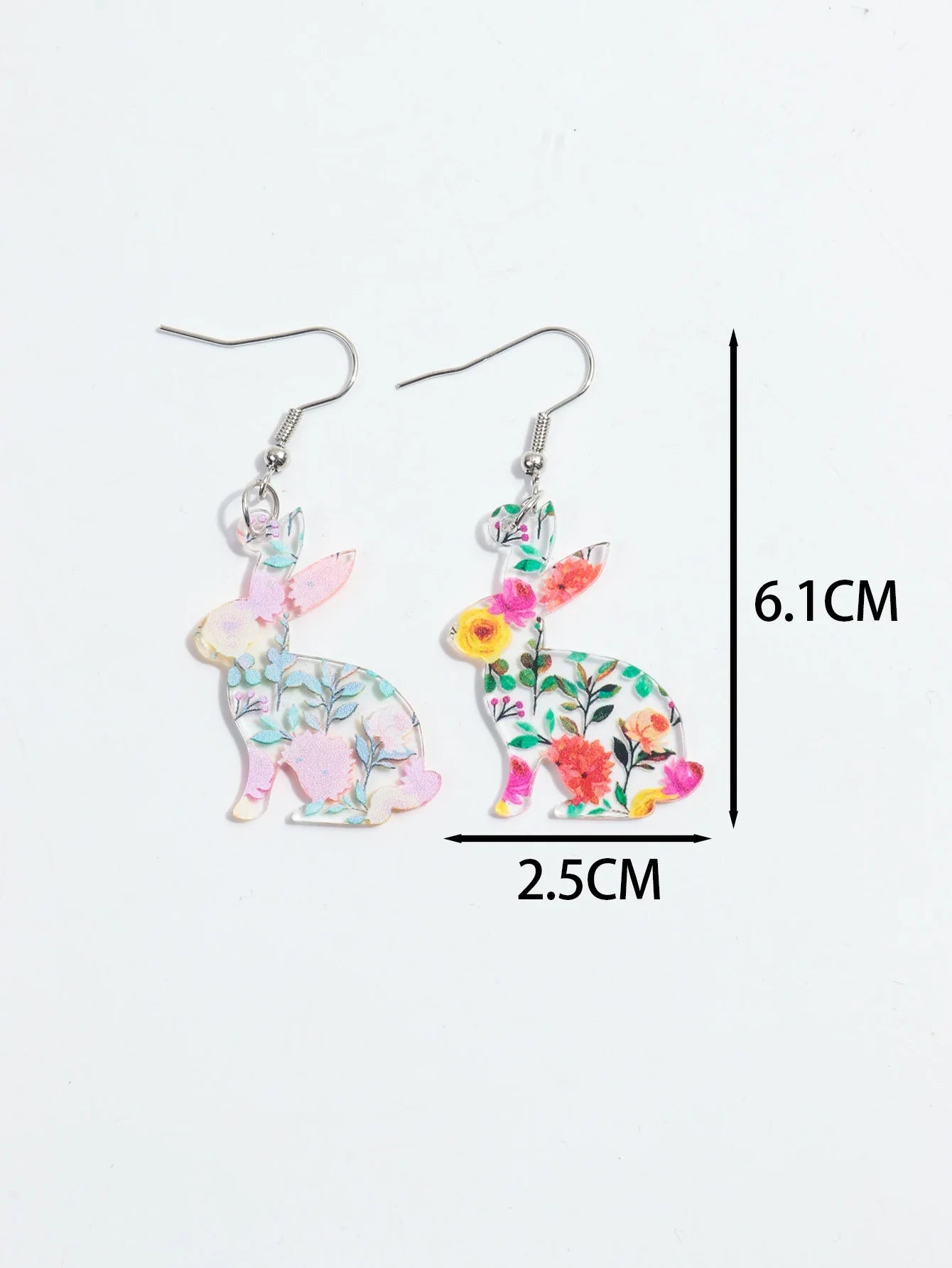 Ostern Bunte Transparente Kaninchen Anhänger Ohrringe für Frauen Mädchen Schöne Tier Kaninchen Druck Tropfen Ohrringe Schmuck Party Geschenke