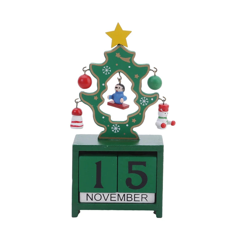 Weihnachten Countdown Kalender Santa Claus Elch Schneemann Holz Kalender Weihnachten Ornamente Hause Desktop Dekoration Neue Jahr Geschenke
